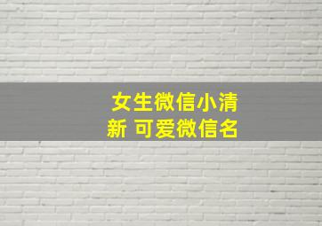 女生微信小清新 可爱微信名